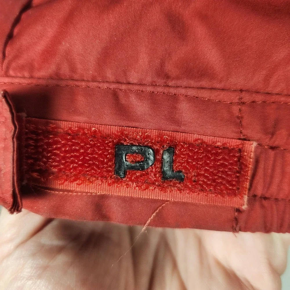 Polo Golf Ralph Lauren Jacket Mens‎ Large Red Packable Hood Windbreaker Full Zip